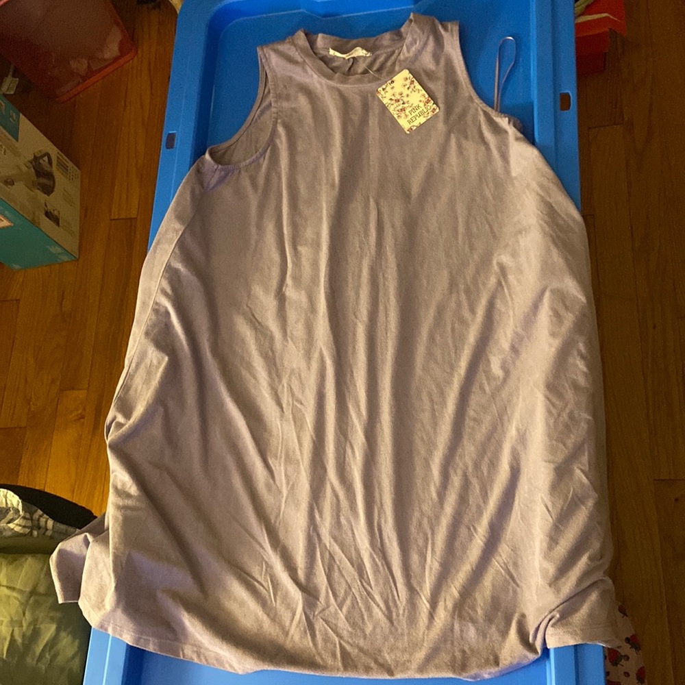 Short suede feel lavender dress from Pink Republic